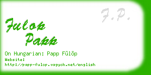 fulop papp business card